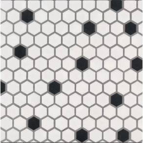Black And White 1X1 Hexagon - ceramic tile